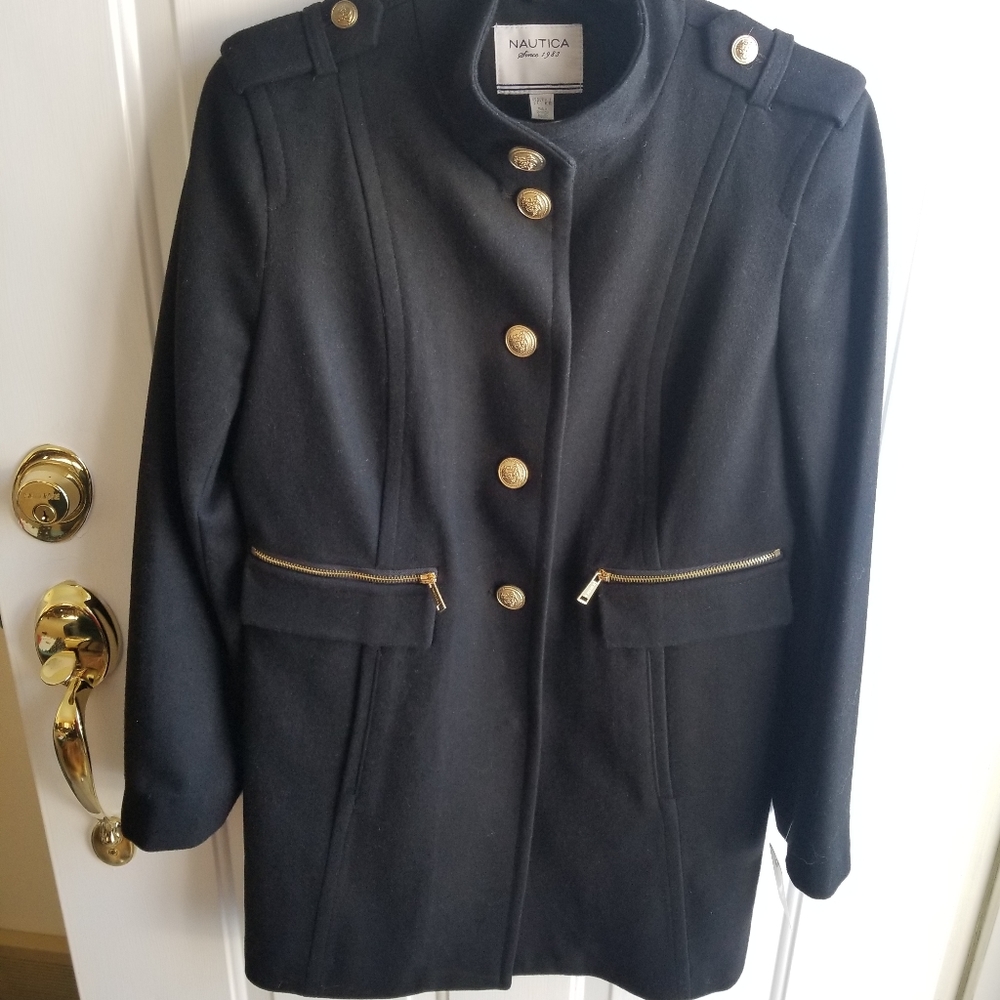 Women's black wool coat